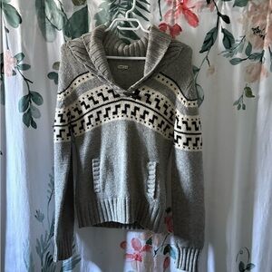 Vintage TNA Grey/Cream/Blsck Lambs Wool Sweater
